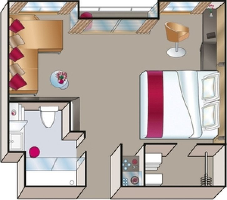 AMADEUS Suite with Walk-Out Exterior Balcony floor Plan