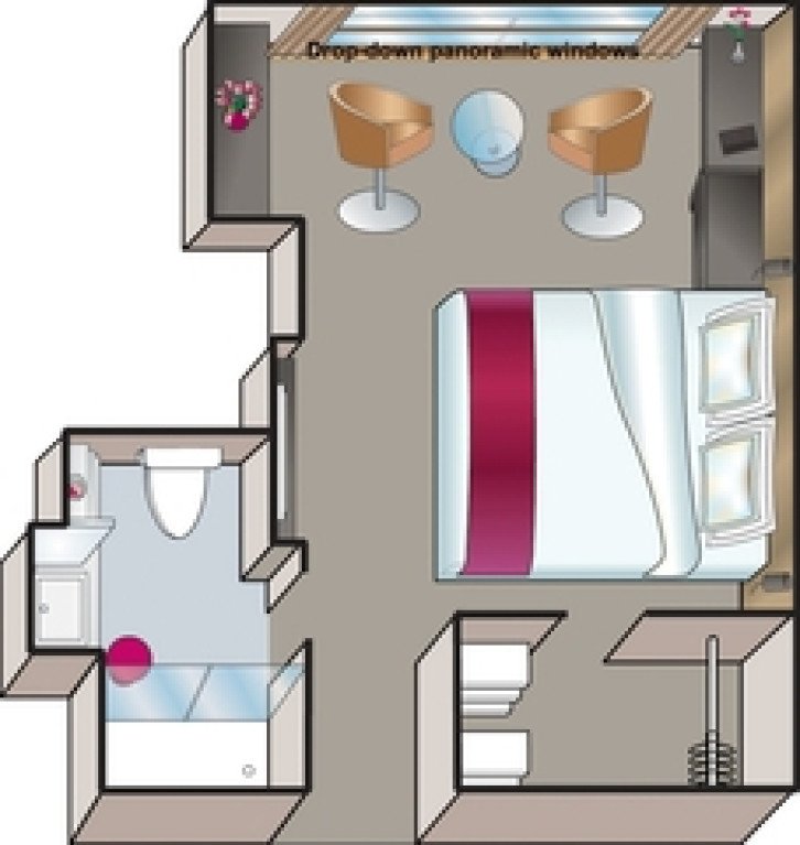 A-1 Cabin with Drop-Down Panoramic Window floor Plan