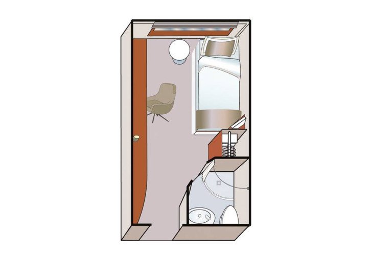 Category C-SNG Stateroom with Panoramic Window floor Plan