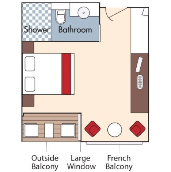 Category AB Stateroom floor Plan