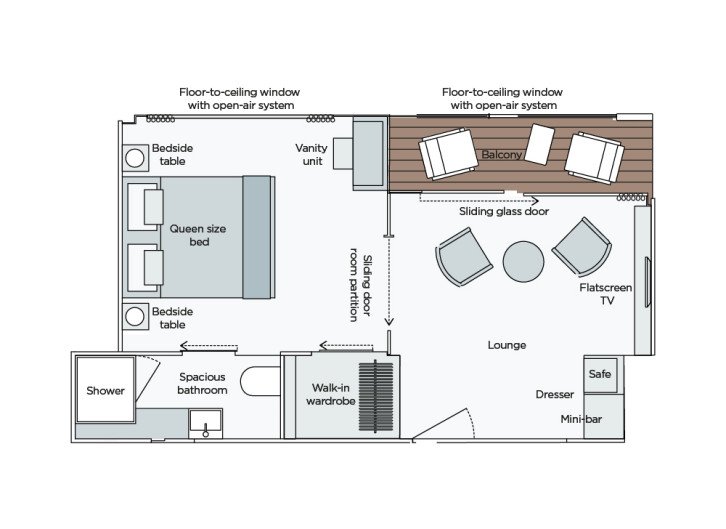 Owner's One-Bedroom Suite floor Plan