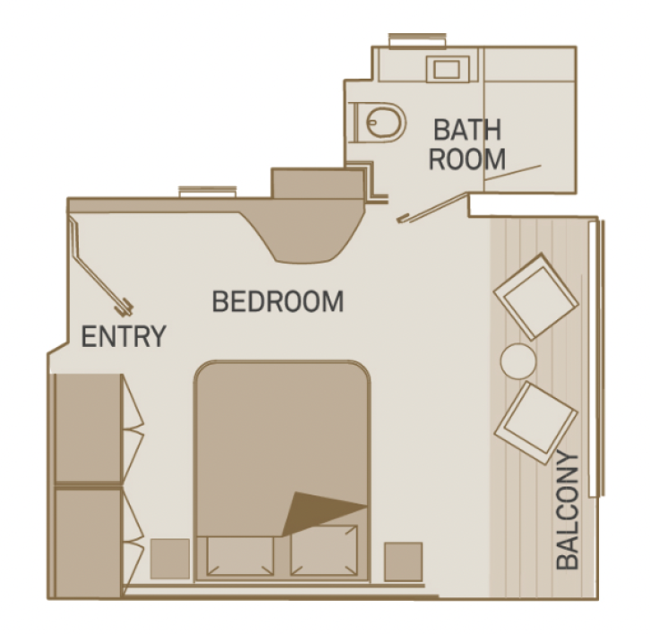 Junior Balcony Suite floor Plan