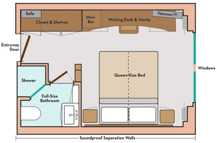 Avalon Deluxe Stateroom floor Plan