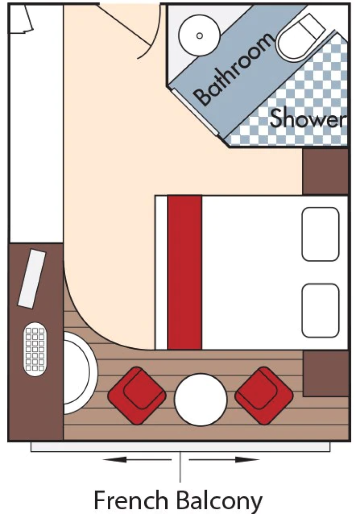 Category B Stateroom floor Plan