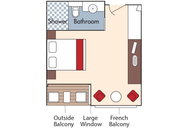 CAT. AB Stateroom floor Plan