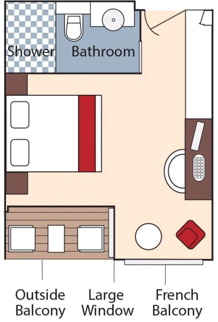 Category BA Stateroom floor Plan