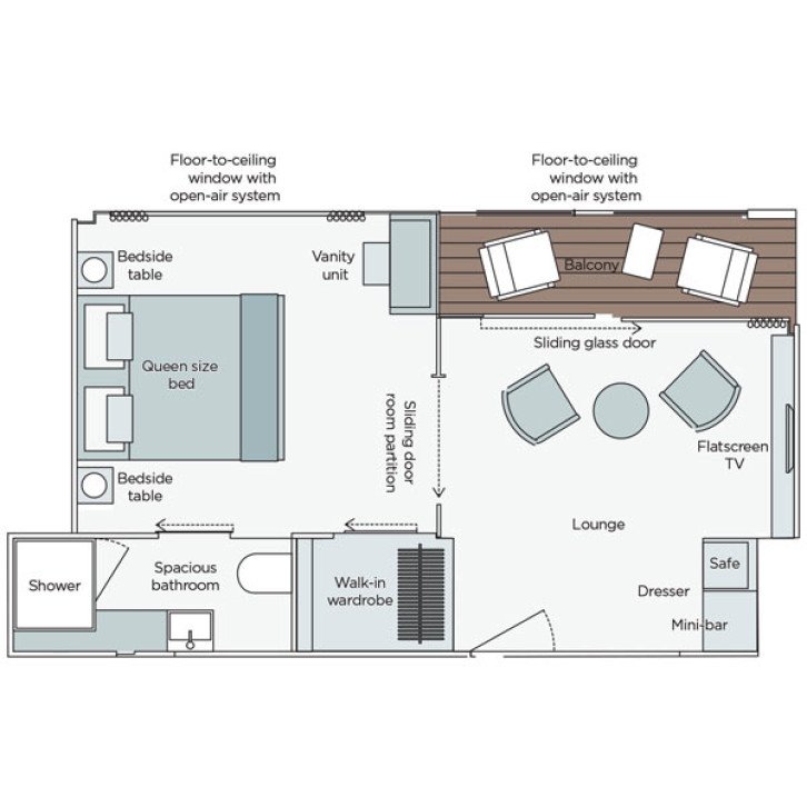 Owner's One-Bedroom Suite floor Plan