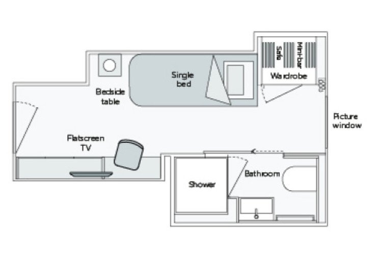 Emerald Single Stateroom floor Plan