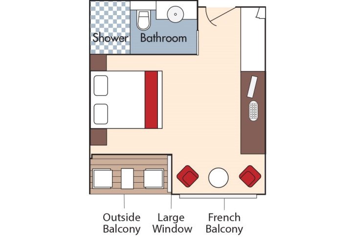 Category AA Stateroom floor Plan