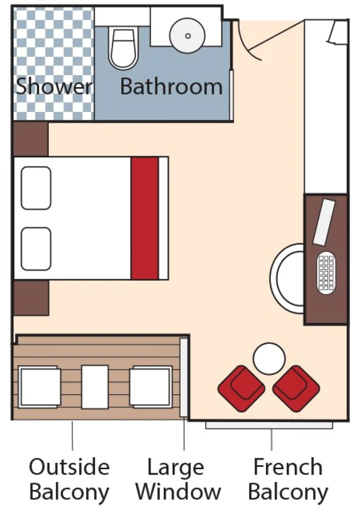 Category BA Stateroom floor Plan