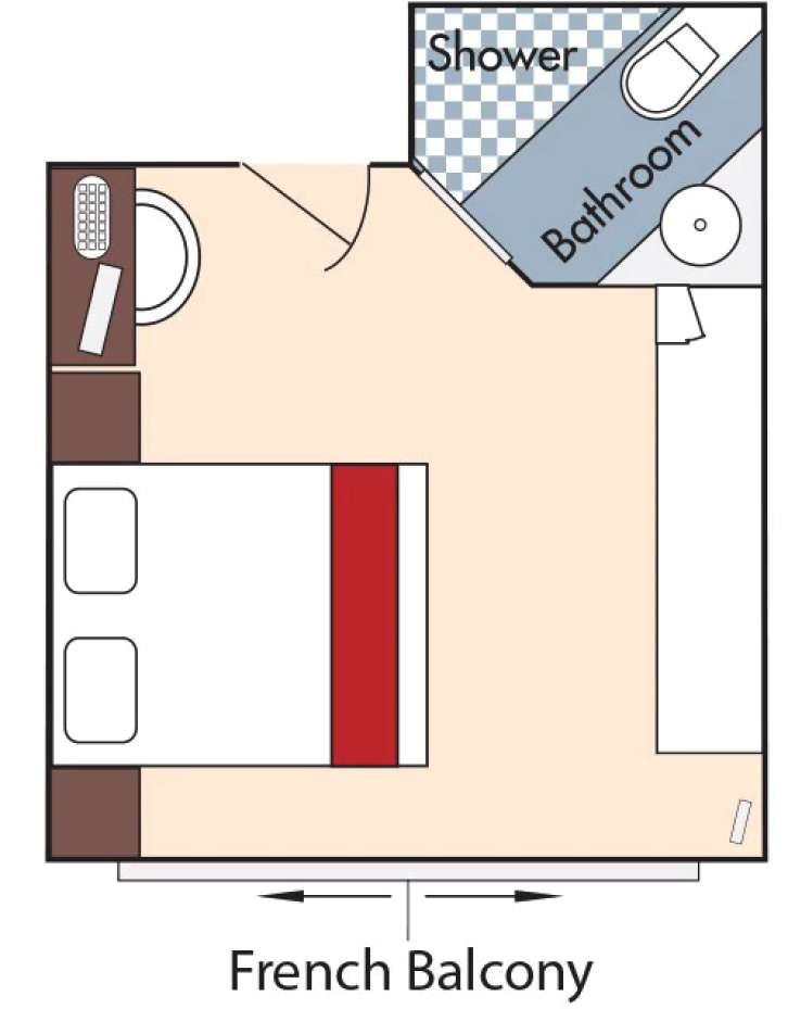 Category CB Staterooms  floor Plan