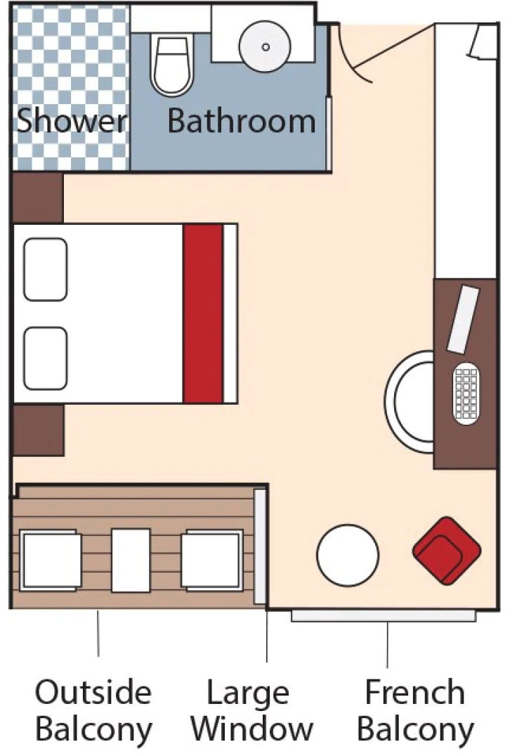Category BA Stateroom floor Plan