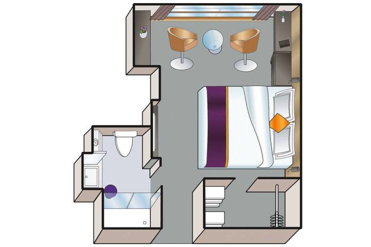 Category C1 Stateroom floor Plan