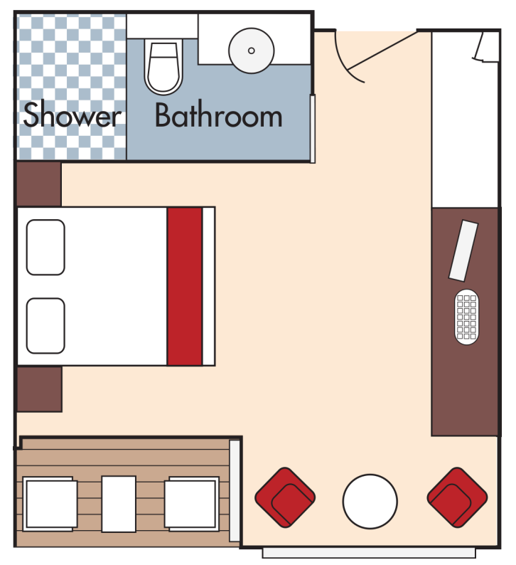 Category AA Stateroom floor Plan