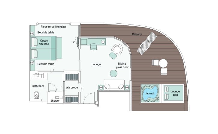 Owner's One-bedroom Suite floor Plan