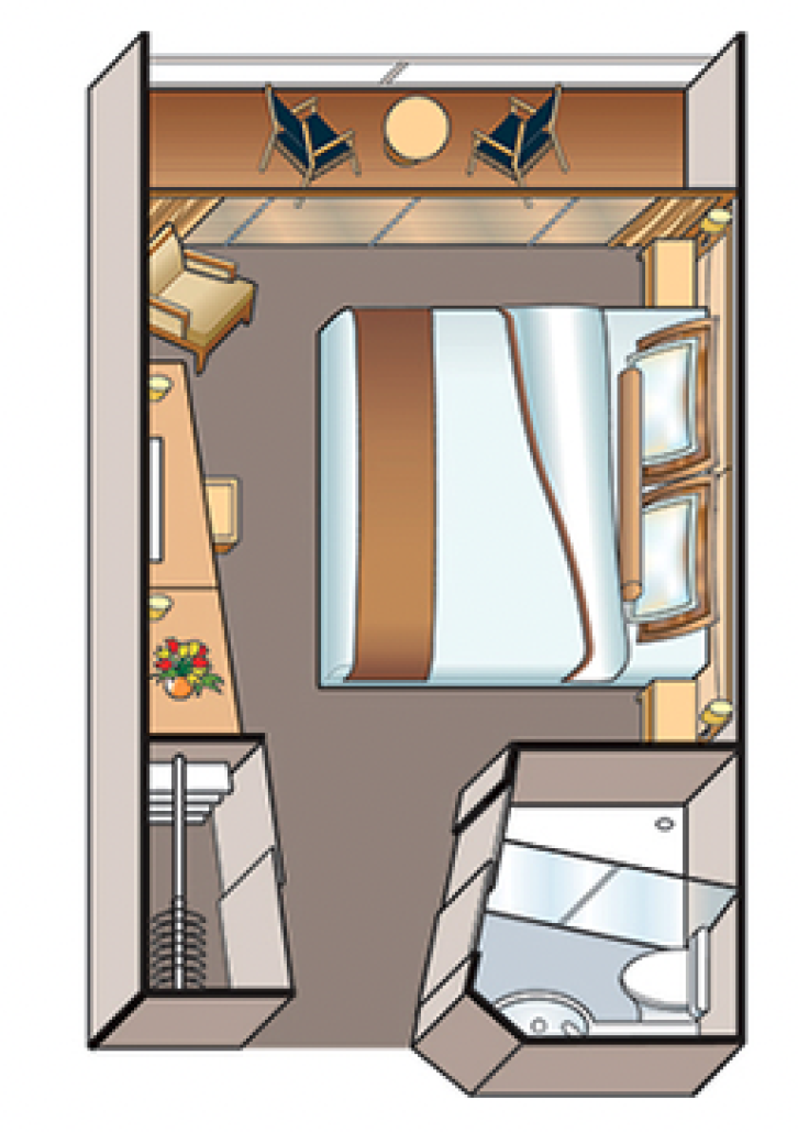 Veranda Stateroom (A & B) floor Plan