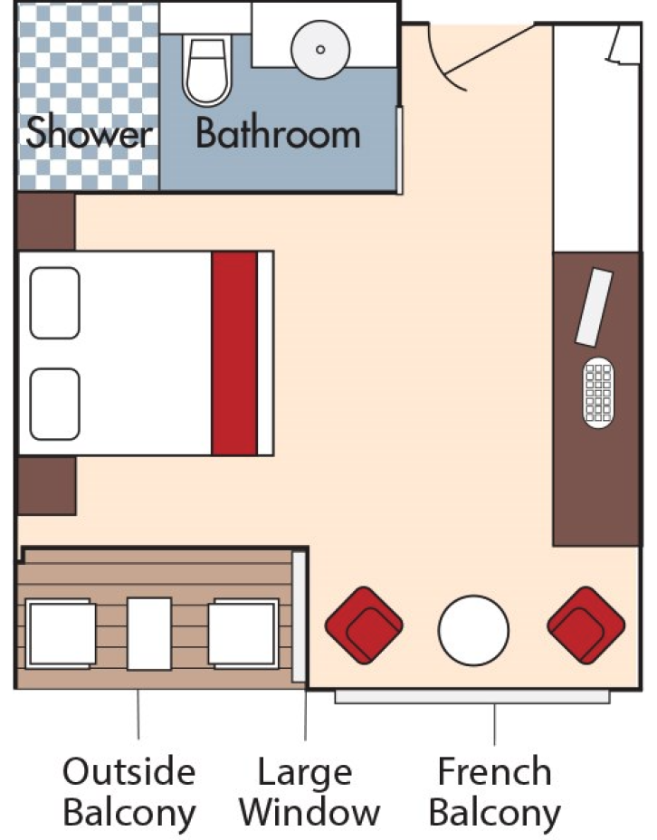 Category AA Stateroom floor Plan