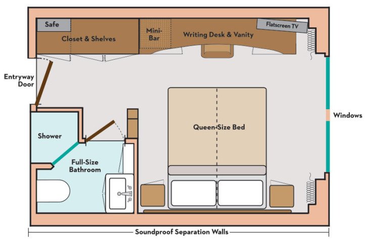Avalon Deluxe Stateroom floor Plan