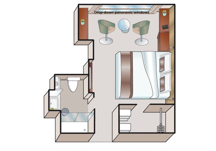 B-4 Cabin with Drop Down Panoramic Window floor Plan