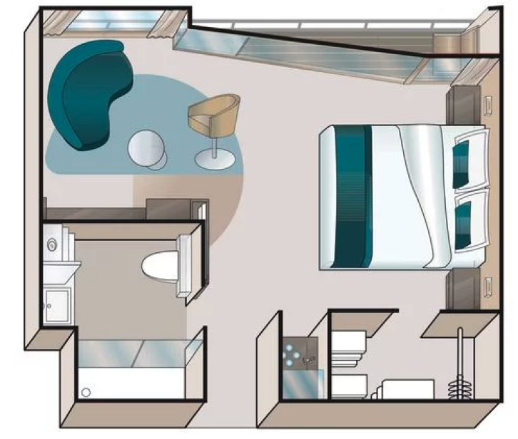 Suite with Walk-Out Exterior Balcony floor Plan