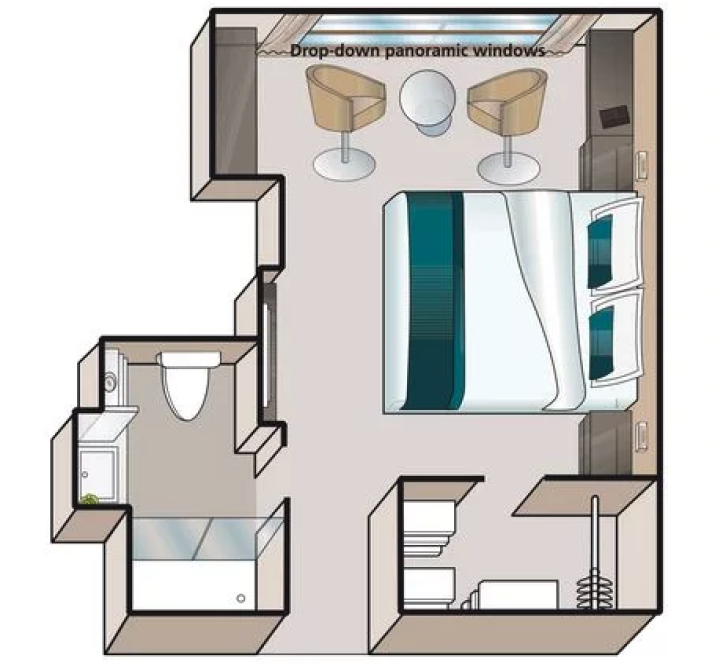 A-1 Cabin with Drop-Down Panoramic Window floor Plan