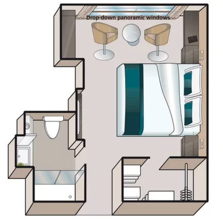 B-1 Cabin with Drop-Down Panoramic Window floor Plan