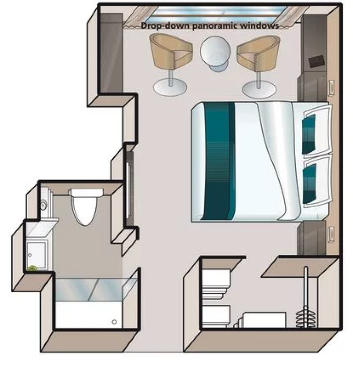 B-4 Cabin with Drop-Down Panoramic Window floor Plan