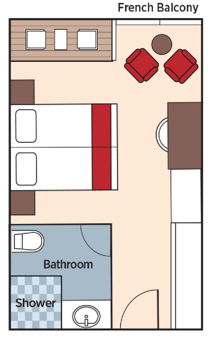 Cat. B Stateroom floor Plan