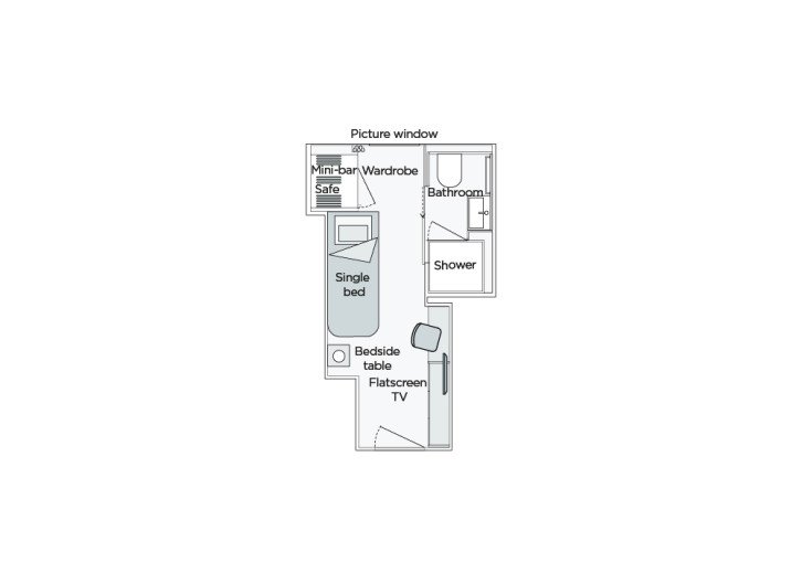Emerald Single Stateroom floor Plan