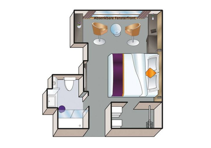 Category B1 Stateroom floor Plan