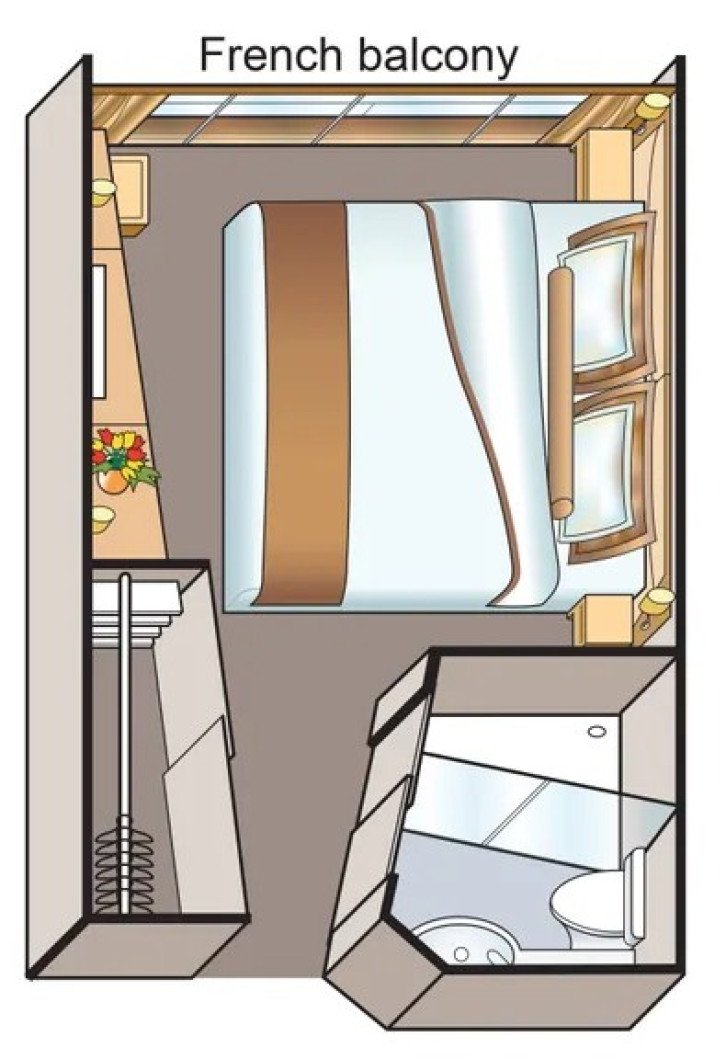 French Balcony Stateroom (C, D) floor Plan