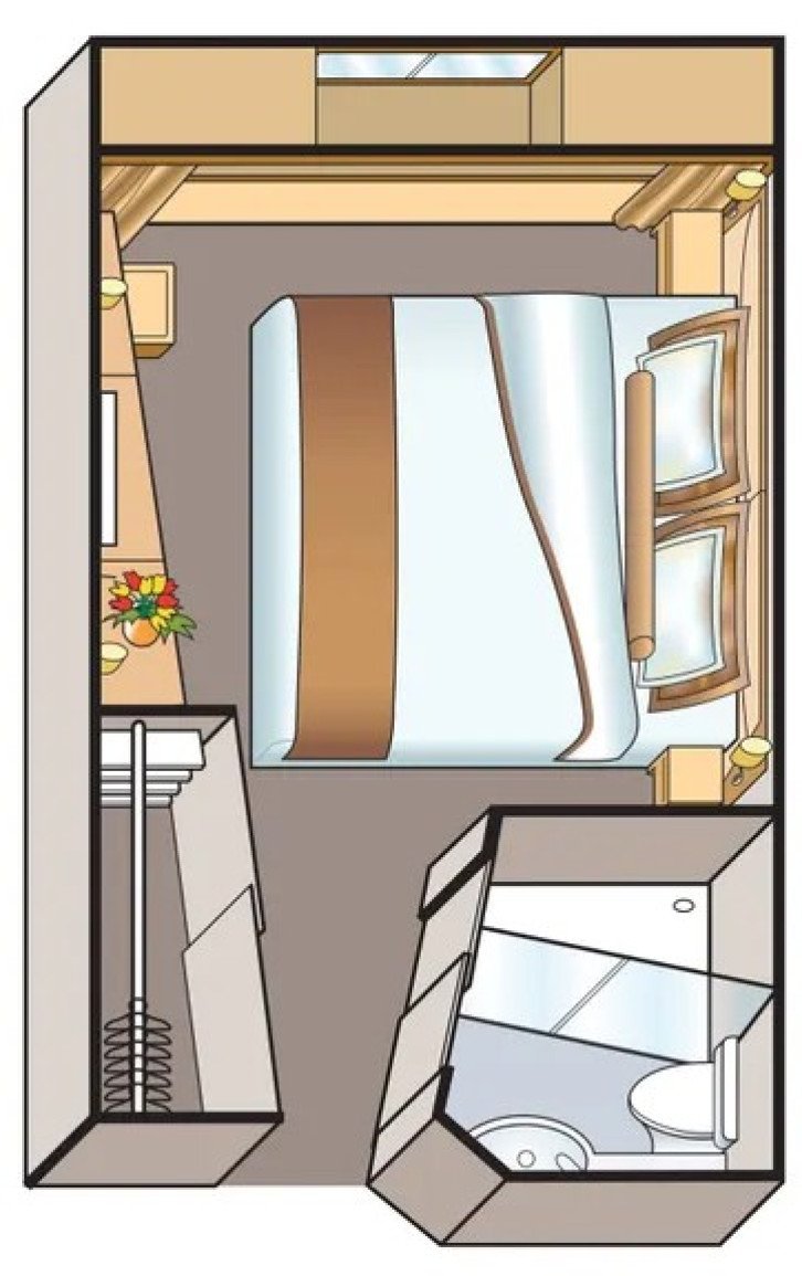 Standard Staterooms- Cat E & F floor Plan