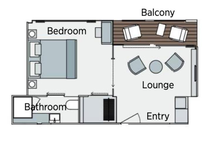 Owners One Bedroom Suite floor Plan