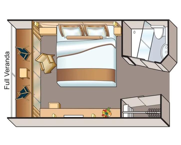 Veranda Stateroom (A, B) floor Plan