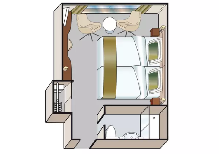 B-1 Cabin with French Balcony floor Plan
