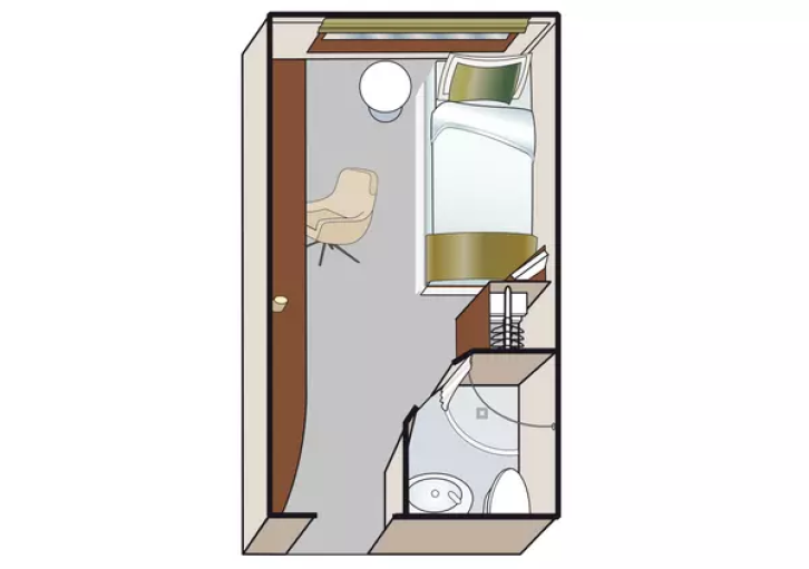 Category C-SNG Stateroom with Panoramic Window floor Plan