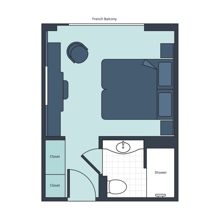 Deluxe French Balcony floor Plan