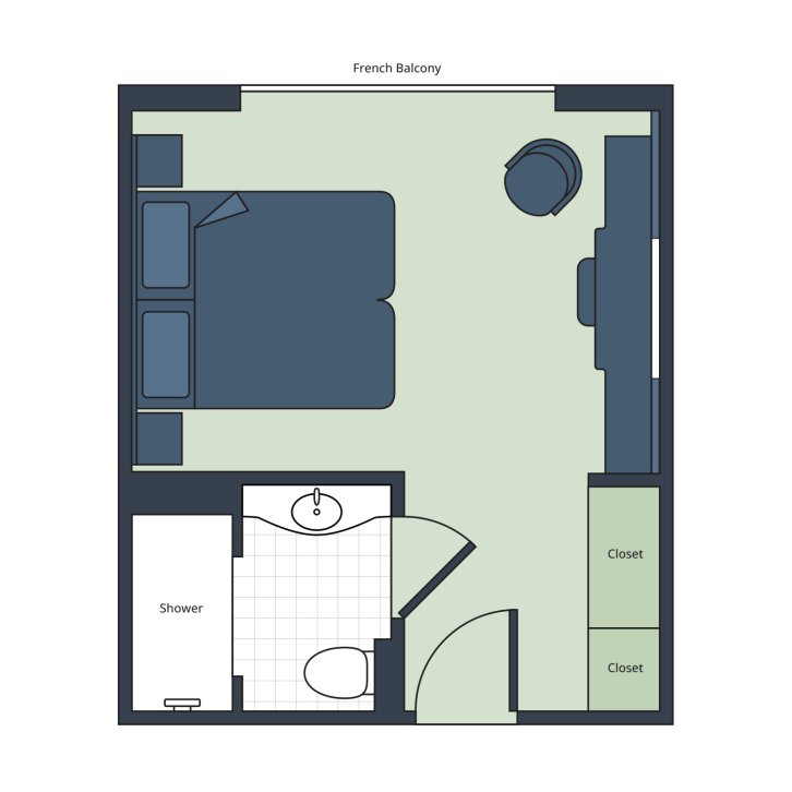 French Balcony  floor Plan