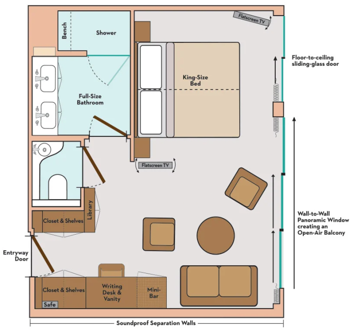 Royal Suite floor plan on Avalon Passion