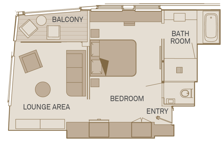 Royal Panorama Suite floor plan on Scenic Amber