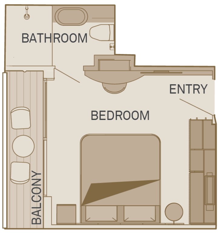 Deluxe Balcony Suite floor plan on Scenic Amber