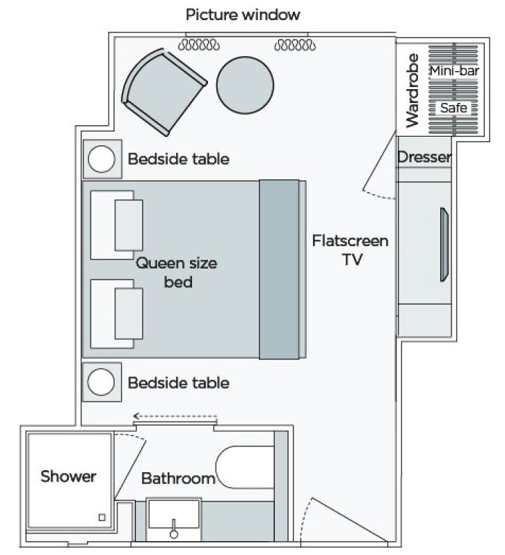 Emerald Stateroom floor plan on Emerald Destiny