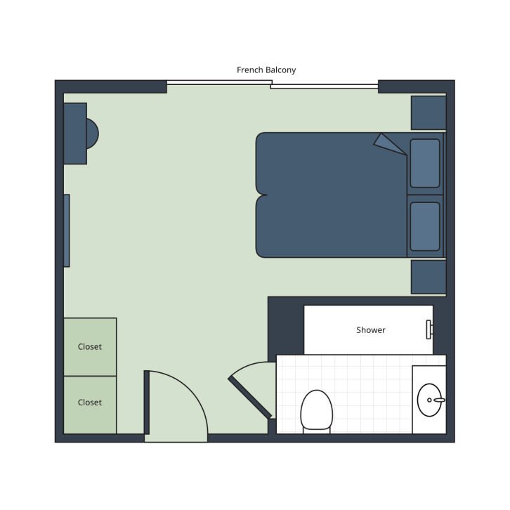 French Balcony floor plan on S.S. Sphinx