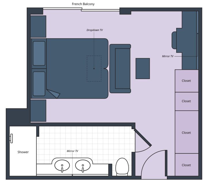 Suite floor plan on S.S. La Venezia