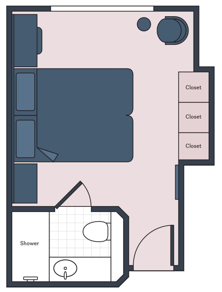 Classic Stateroom floor plan on S.S. La Venezia