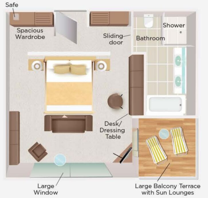 Bayon Suite floor plan on Mekong Serenity