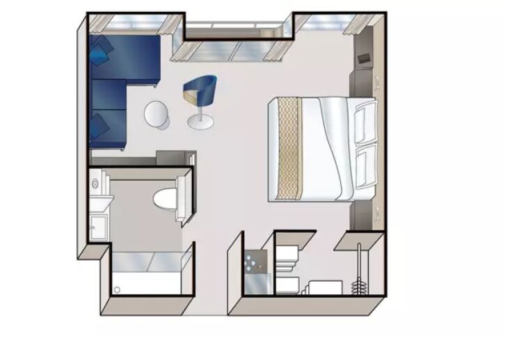 AMADEUS Suite with Walk-Out Exterior Balcony floor plan on MS Amadeus Riva