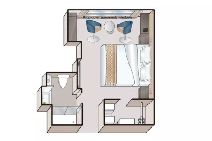 A-1 Cabin with Drop-Down Panoramic Window floor plan on MS Amadeus Riva