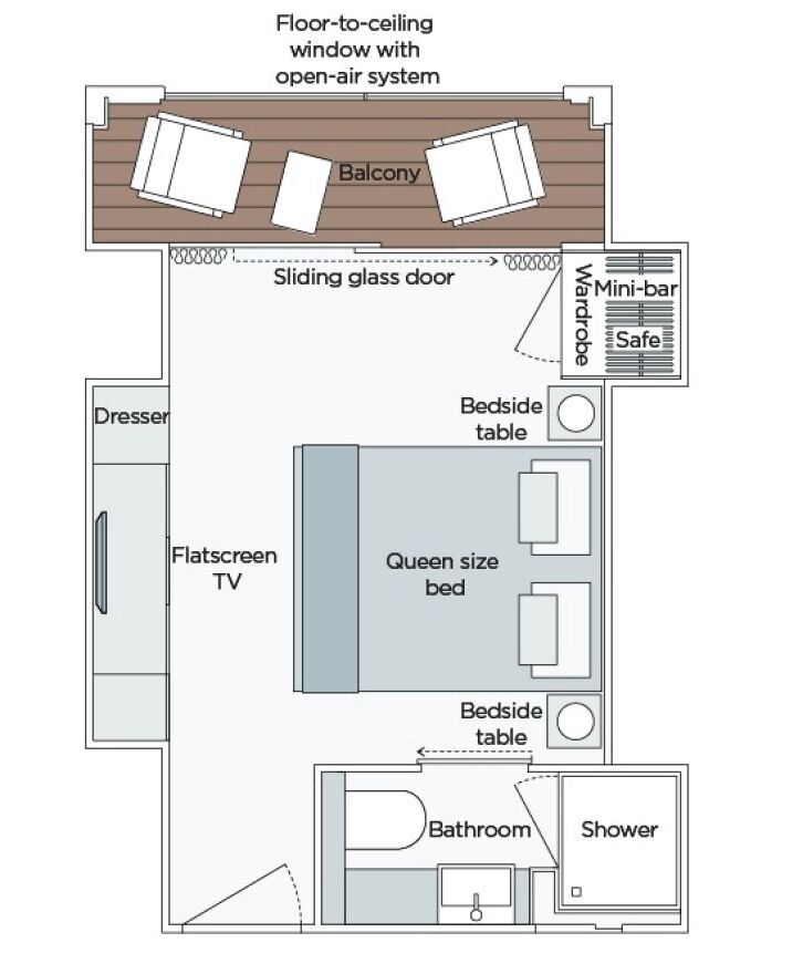 Grand Balcony Suite floor plan on Emerald Astra