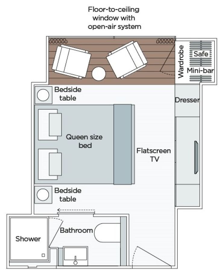 Emerald Panorama Balcony Suite floor plan on Emerald Astra